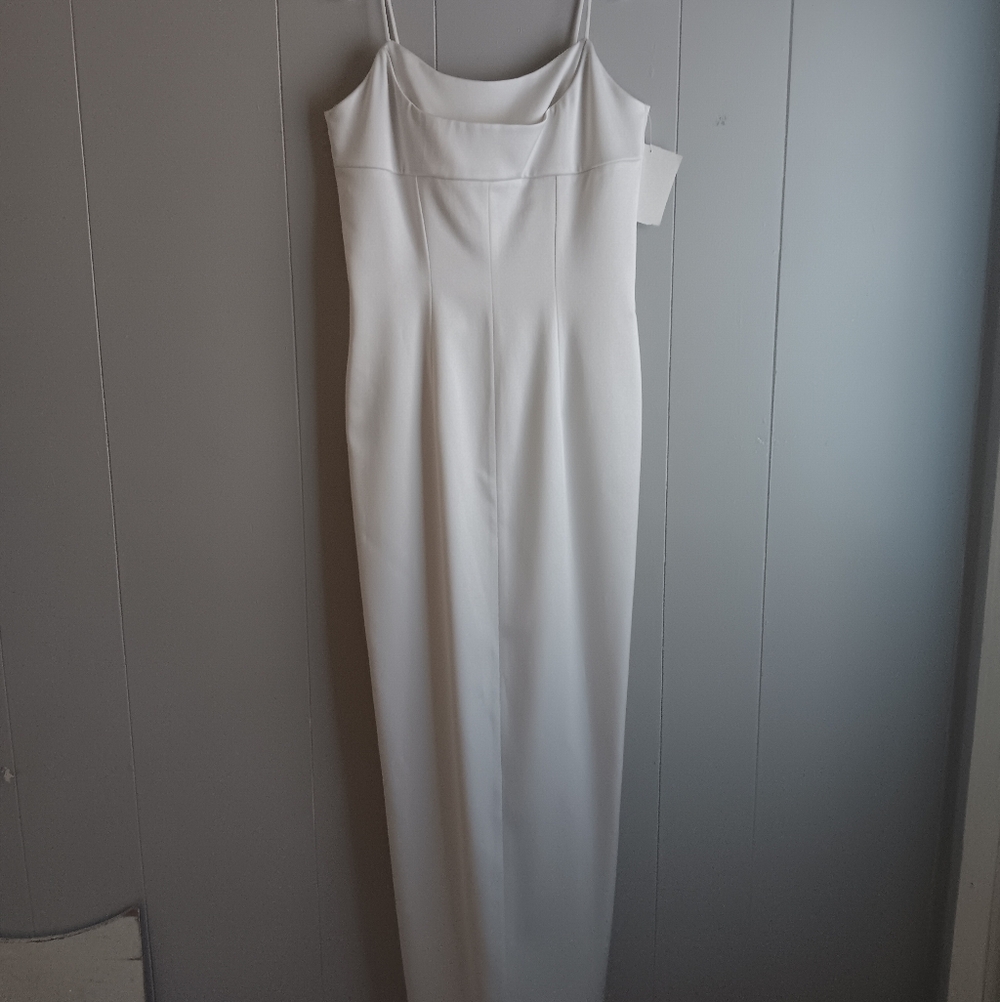 Gia And Co.collection Elegant White Spaghetti Strap Dress Size 4 Beautiful